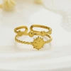 European and American INS style stainless steel ring plated with 18k gold, versatile open ring, heart-shaped eight-pointed star titanium steel ring for women Specification image